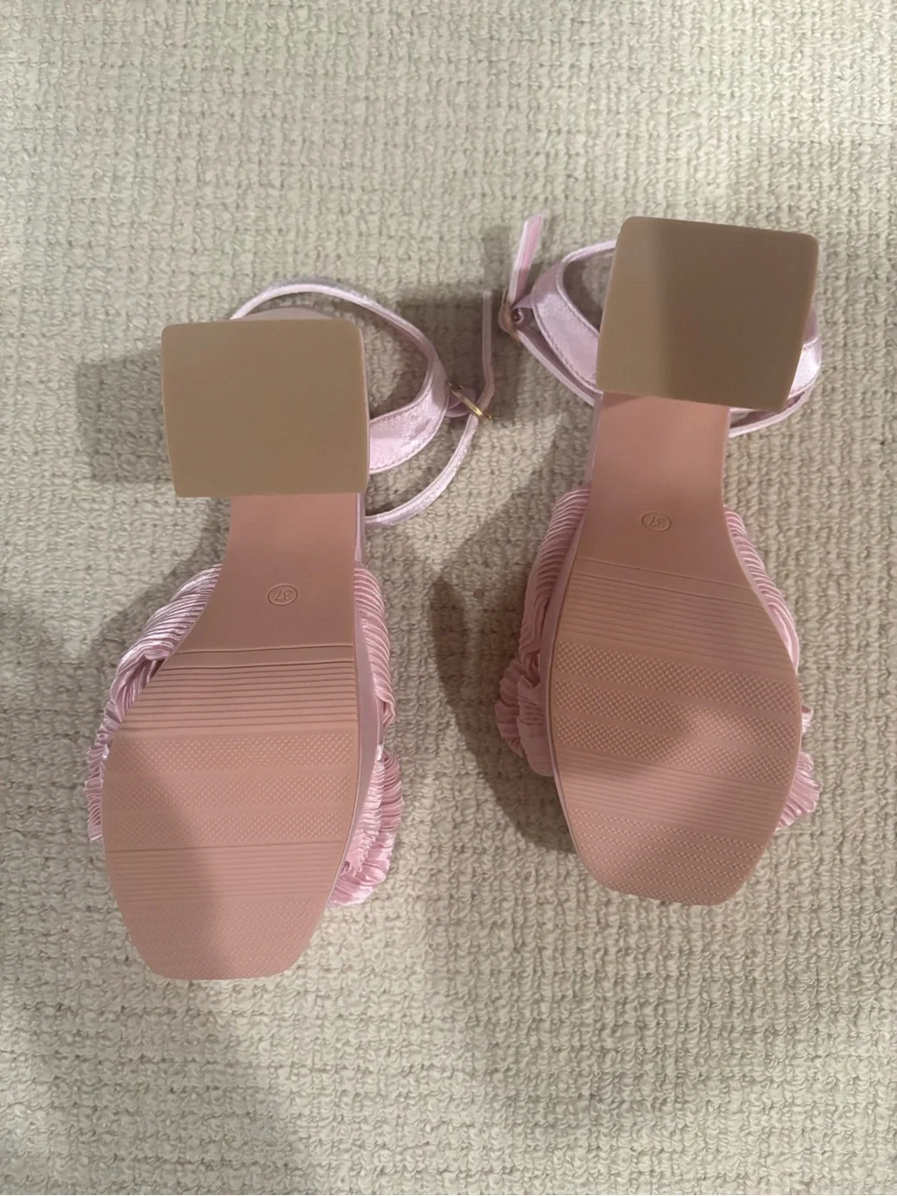 Pink Bow Platform Block Heel Sandals